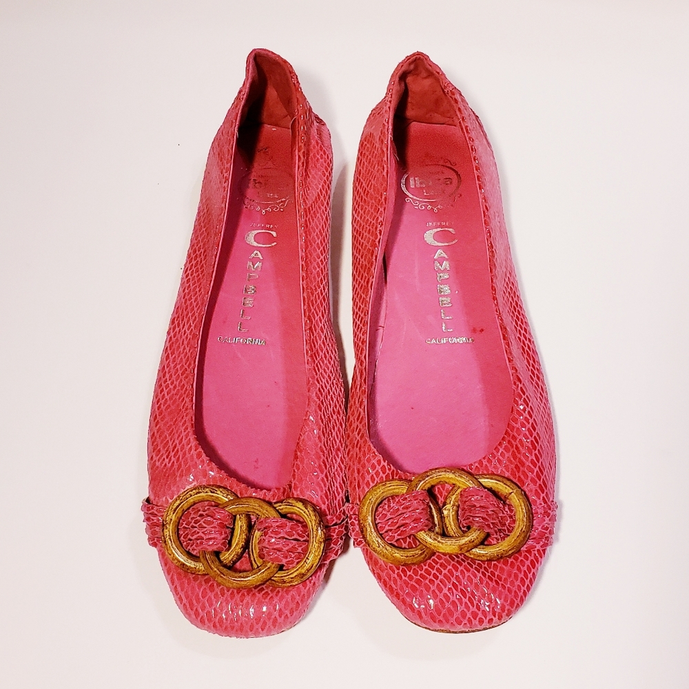 Jeffrey Campbell Flipped Fuschia Leather Flats